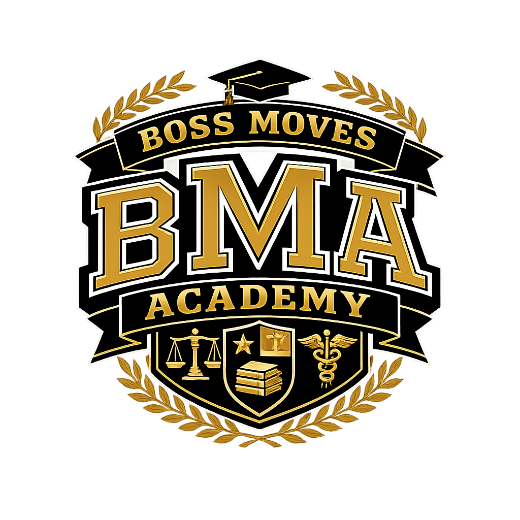 Boss Moves Academy shield